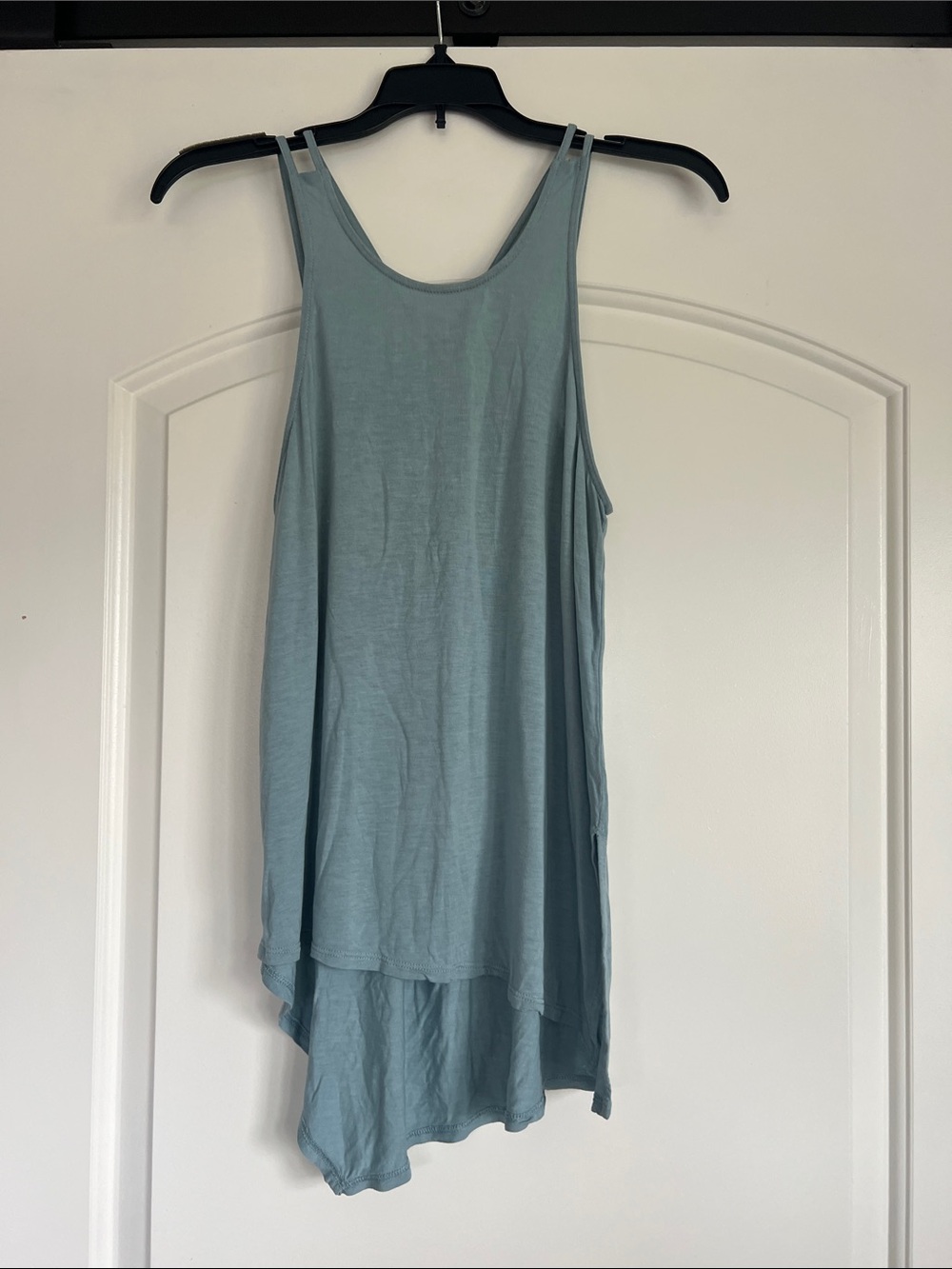 BCBG Maxazria Light Blue Women's Sleeveless High-Low Tank Top